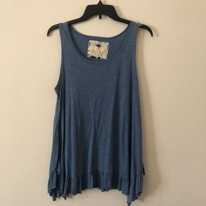 Blue Short Sleeve Blouse